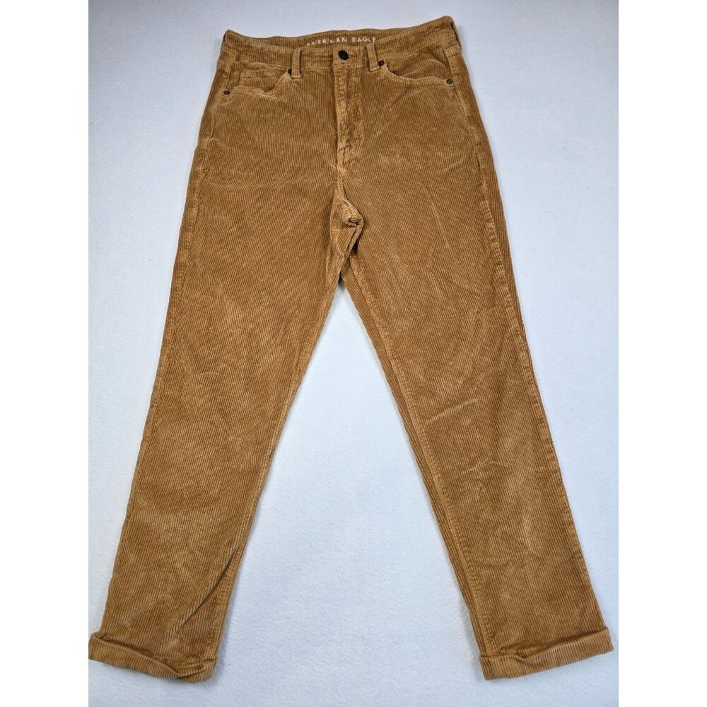 American Eagle Womens Super Stretch Corduroy Mom Jeans Size 8 Regular Brown
